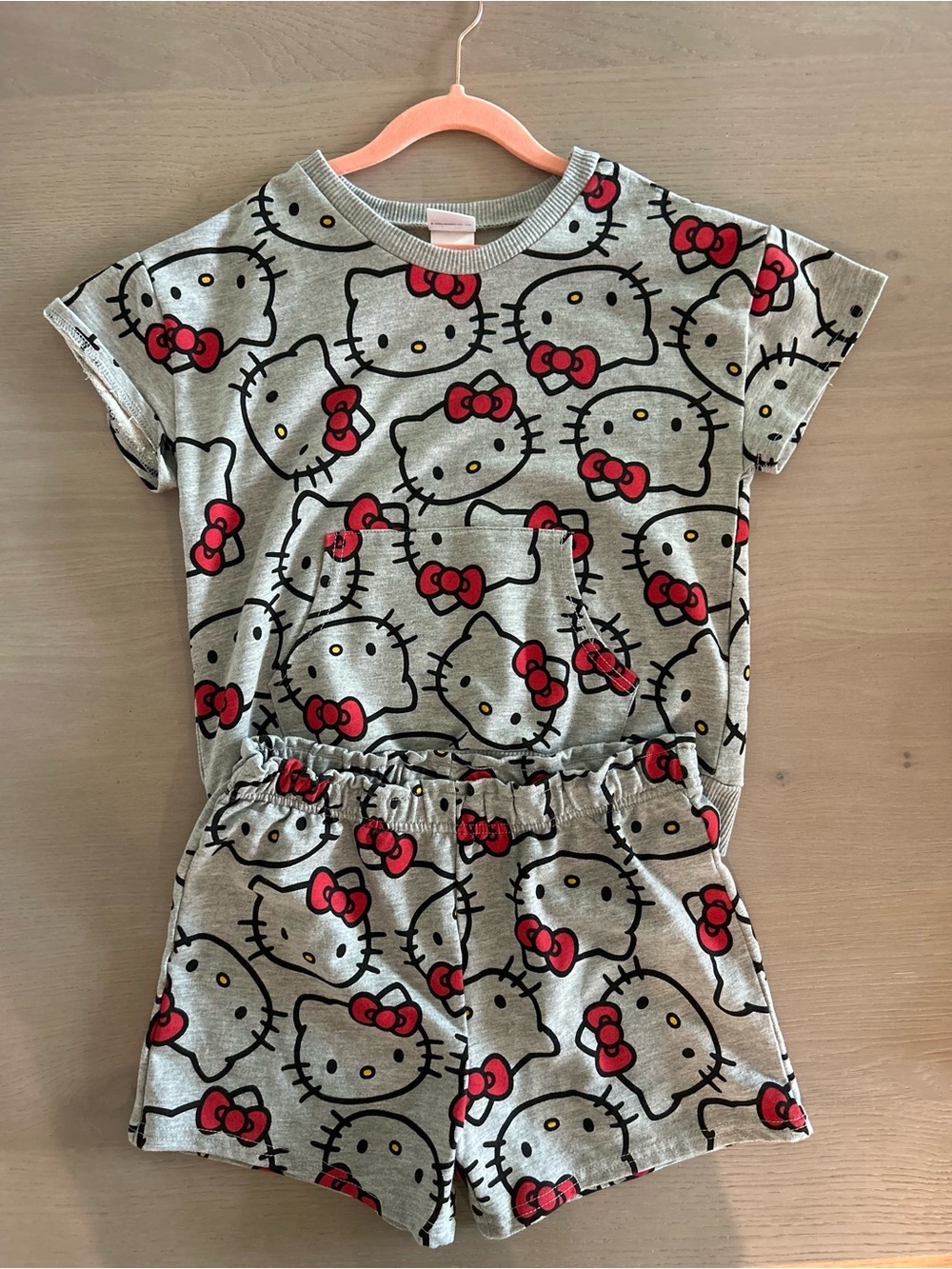 BRAND NEW 2 FULL SETS! Hello Kitty Pink Polka Dot short set and grey short sets